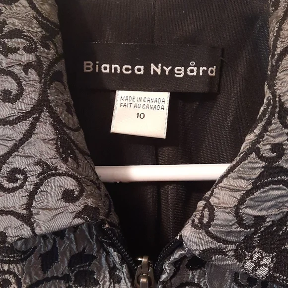 Bianca Nygard silver black short collared jacket 10 - Picture 2 of 4